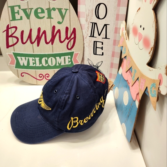 💙 Vintage Breitling Unisex Wear Cotton Adjustable Baseball Cap, Navy & Gold, OS - Picture 2 of 14